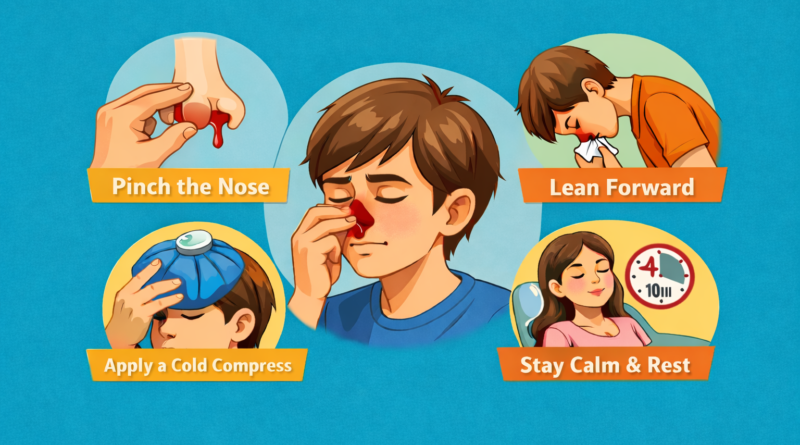 first aid for nosebleed